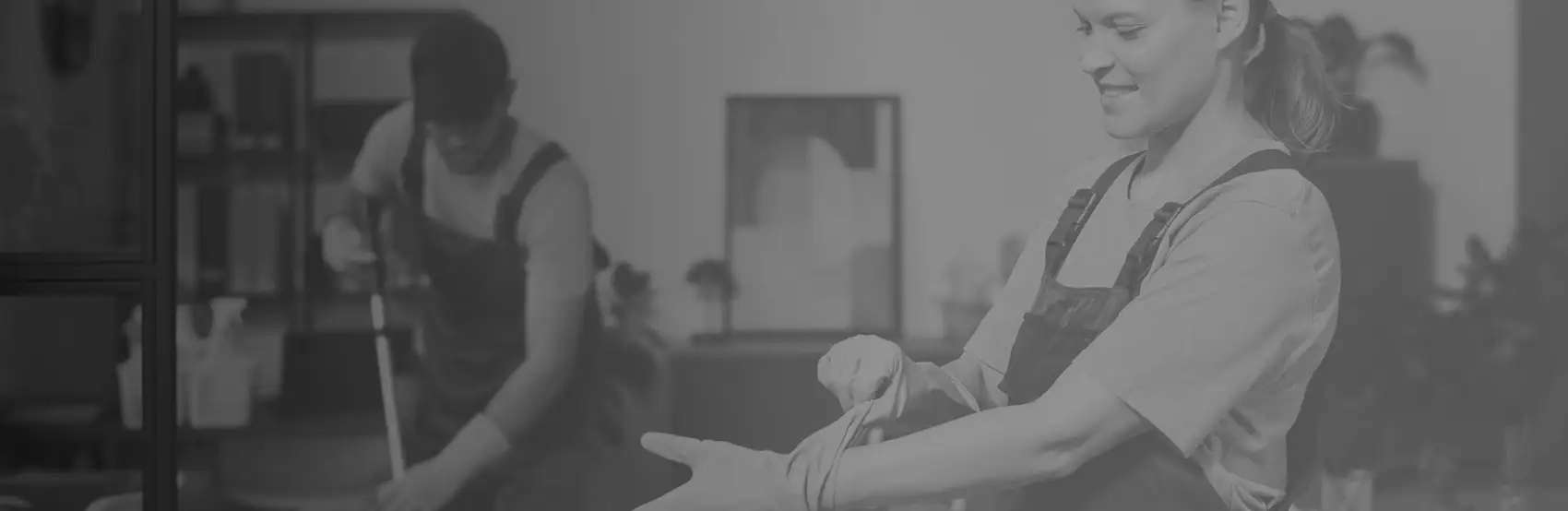 After Builders Clean Employees Working Hard Image